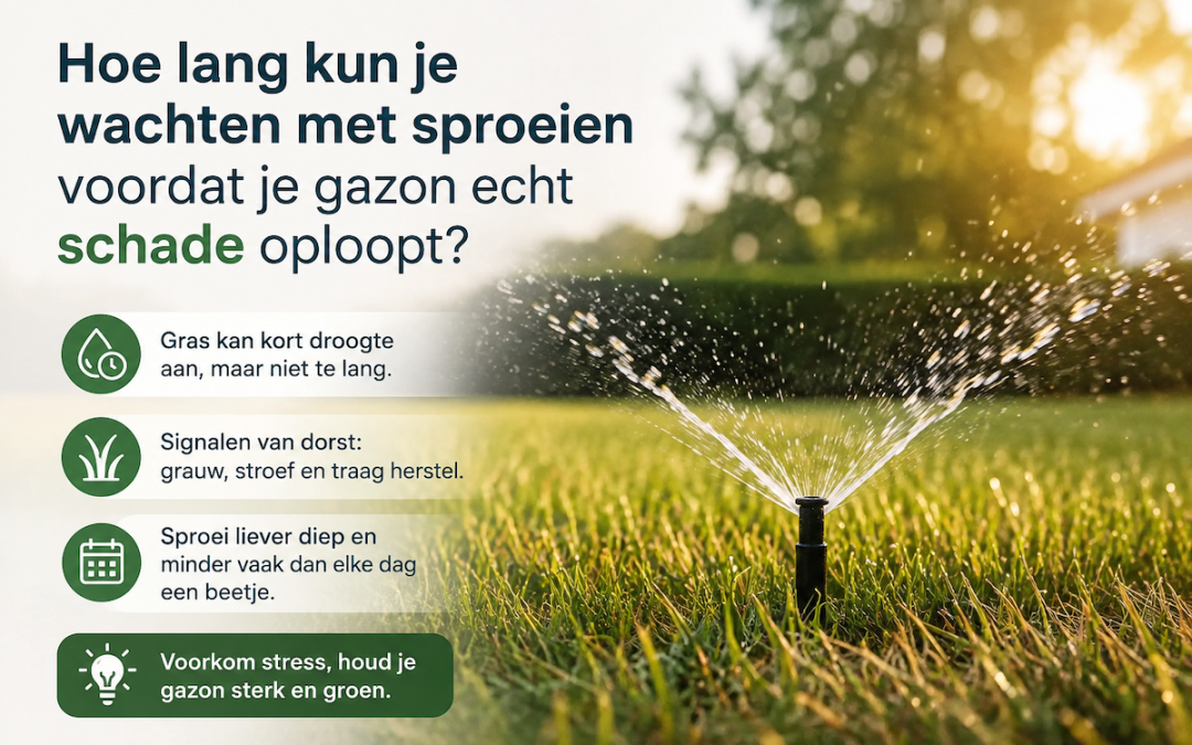 Hoe lang kun je wachten met sproeien voordat je gazon echt schade oploopt?